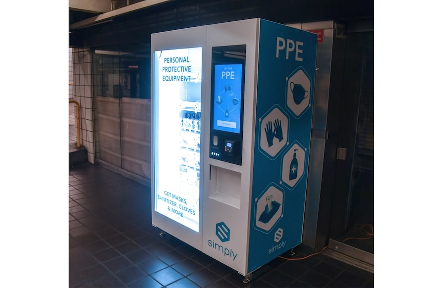 PPE maszyna automat maseczki koronawirus Chicago Nowy Jork